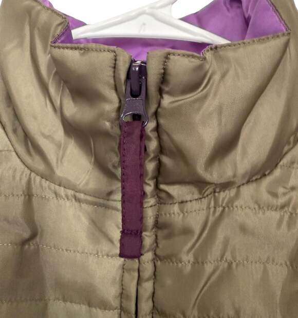 Vintage Ocean Pacific OP Junior XL Fits Women S Stripe ZipUp Puff Ski Vest - Picture 5 of 8